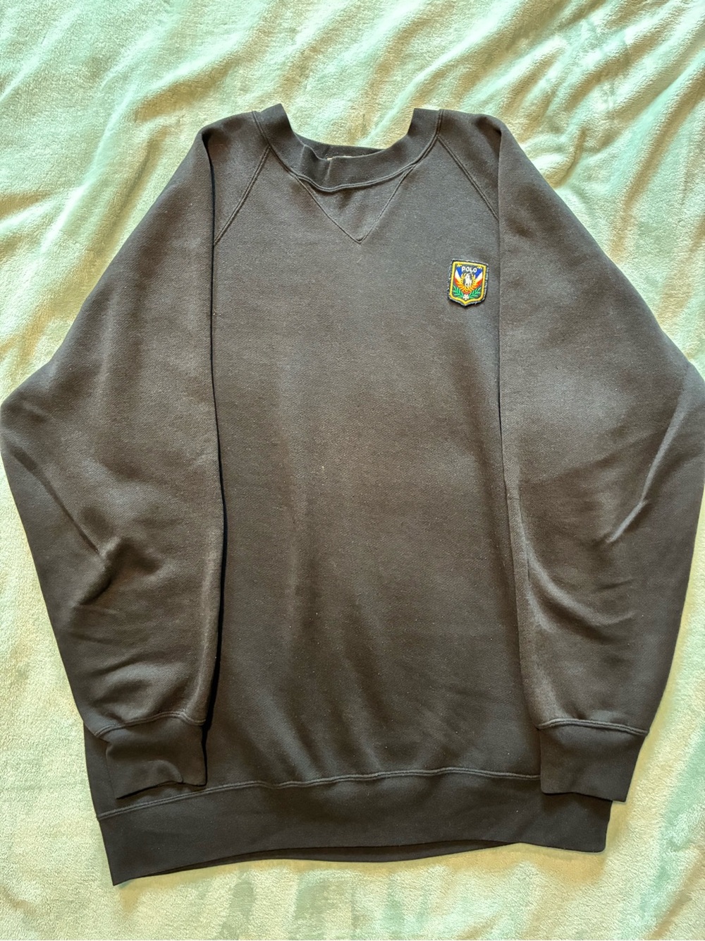 Polo by Ralph Lauren Brown Crewneck Sweatshirt with Crest Patch